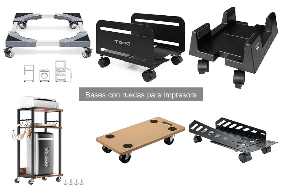 Accesorios esenciales para bases con ruedas de impresoras