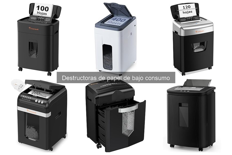 Consumo energético de destructoras de papel de bajo consumo
