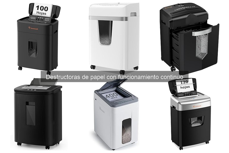 ¿Qué es una destructora de papel con funcionamiento continuo?