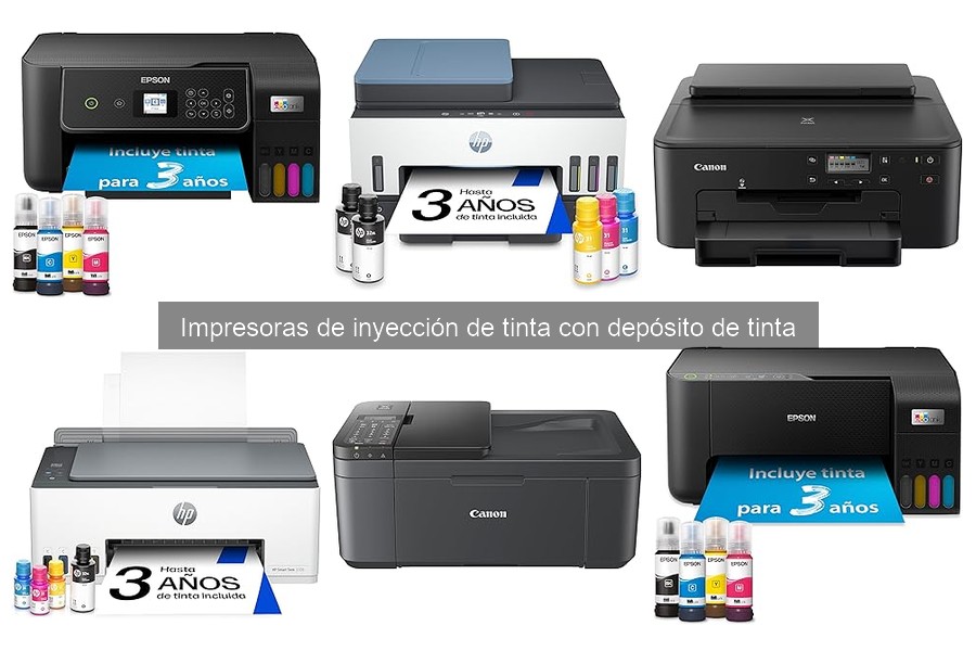 ¿Qué es una impresora de inyección con depósito de tinta?