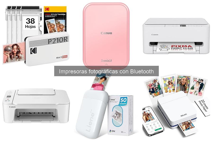 Tamaños de impresión de impresoras fotográficas Bluetooth